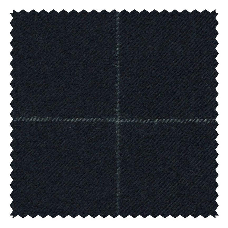 Navy Chalk Windowpane "Classic Worsted Flannel"