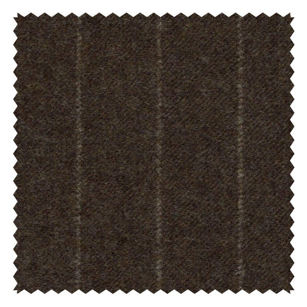 Mid Brown Chalk Stripe "Classic Worsted Flannel"