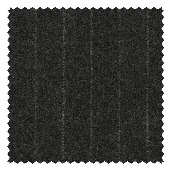 Charcoal Narrow Chalk Stripe "Classic Worsted Flannel"