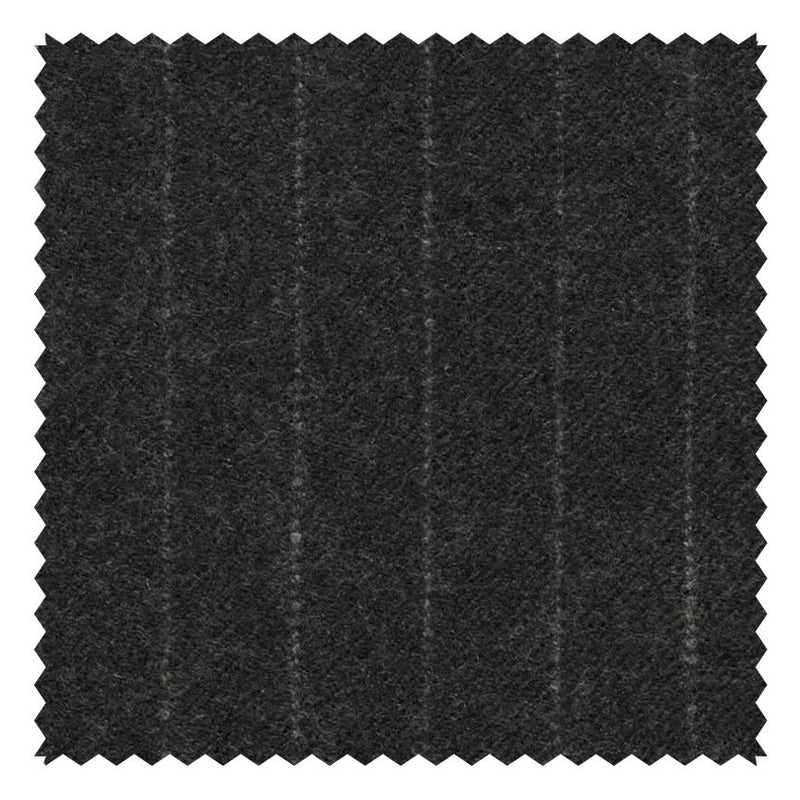 Charcoal Narrow Chalk Stripe "Classic Worsted Flannel"