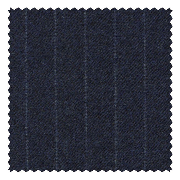 French Navy Narrow Chalk Stripe "Classic Worsted Flannel"