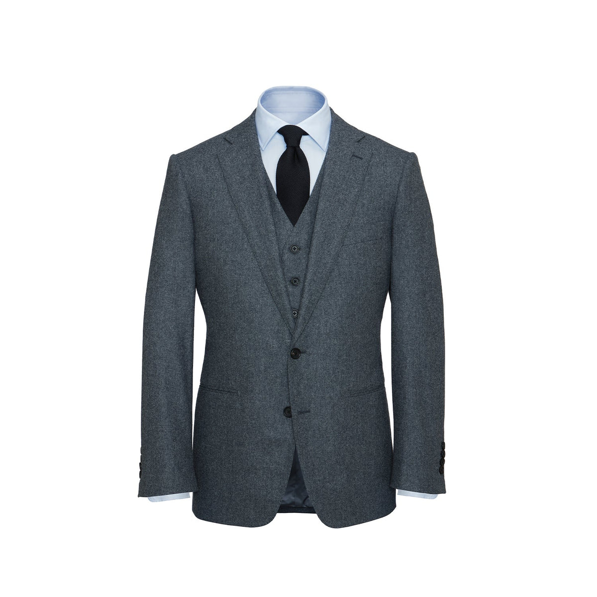 Three-PieceFlannelSolidSuit- Three-PieceFlannelSolidSuit-